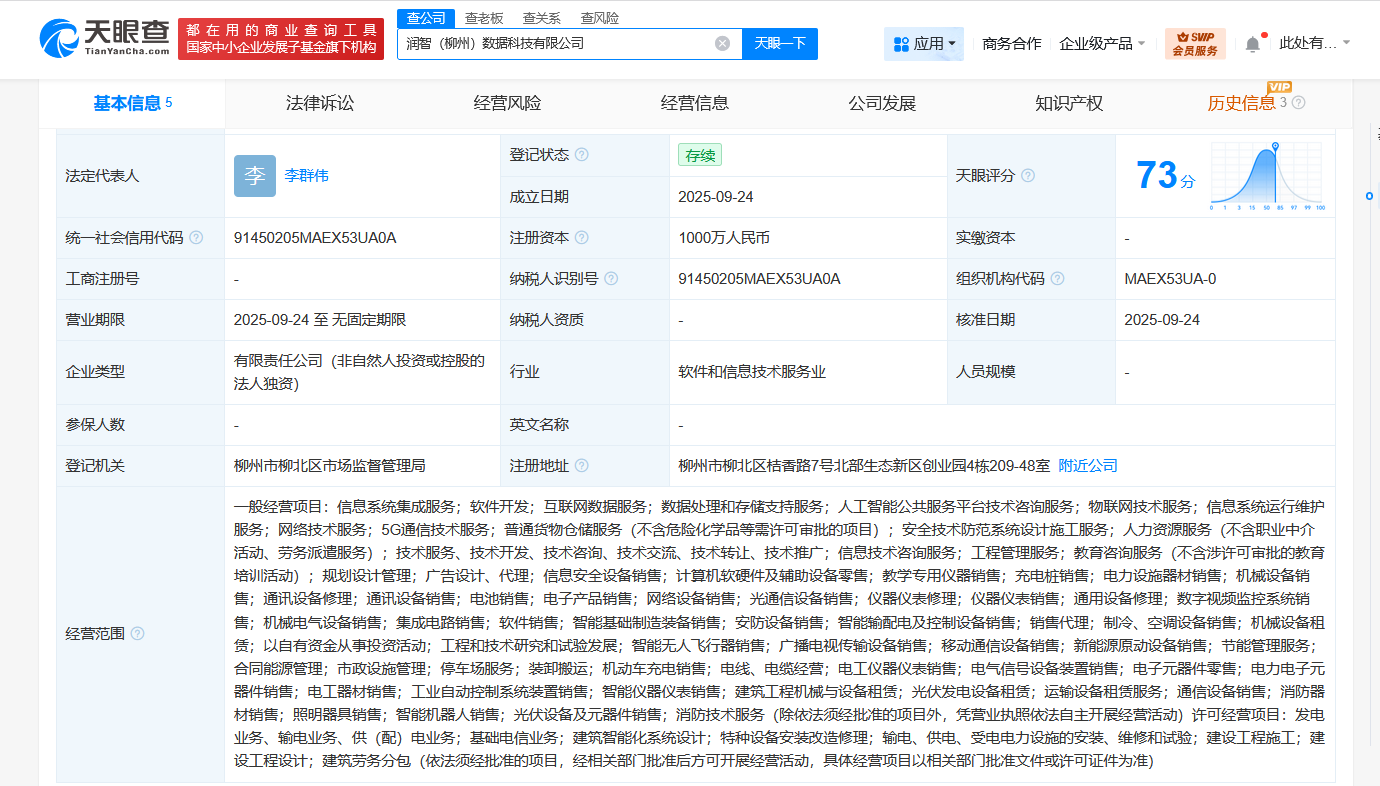 潤建股份柳州布局數據科技，千萬資本驅動軟件開發新戰略